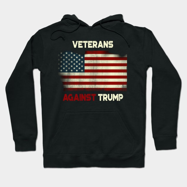 Grunge Veterans Against Trump American Flag Hoodie by StreetDesigns